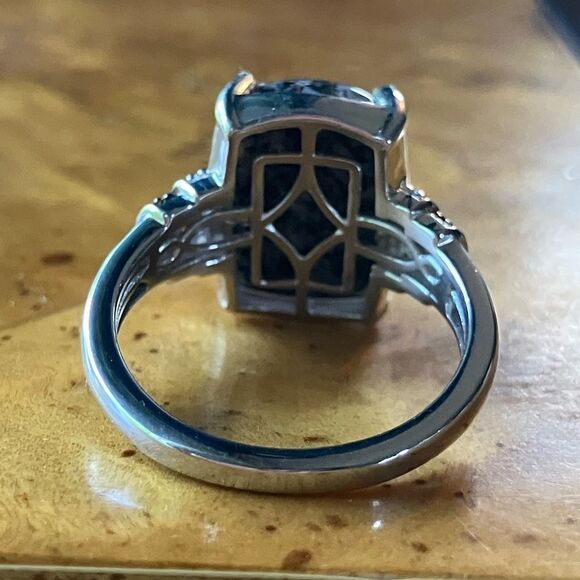 Natural Yooperlite Red Garnet Sterling Silver Ring Size 8 - Picture 5 of 10